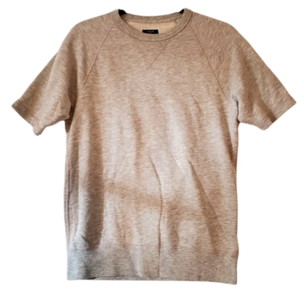 J. Crew Short Sleeve Sweatshirt in Heather Beige